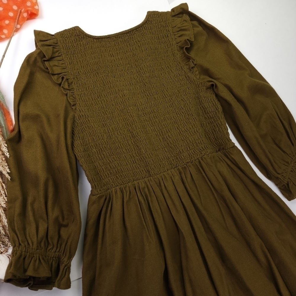 New Madewell Olive Fit Flare Dress Size S - Picture 7 of 11